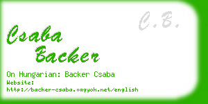 csaba backer business card